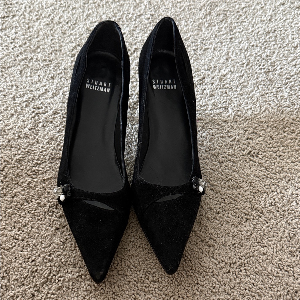 Stuart Weitzman Black Heels With Pearl Detail